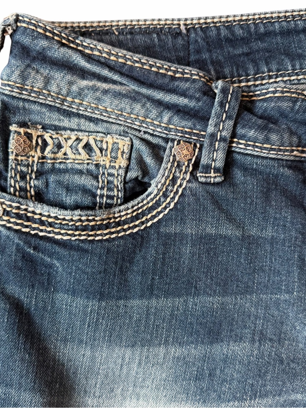 Silver Jeans Suki Women’s Size 29x33 Bootcut Medium Wash Mid Rise Thick Stitch - Picture 6 of 13